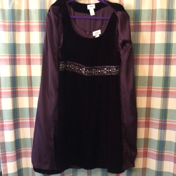 Neiman Marcus Exclusive velvet beaded dress w coat - updated photo measurements - Picture 5 of 16